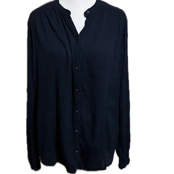 🔵 Abercrombie & Fitch navy long sleeve large top - Picture 1 of 7